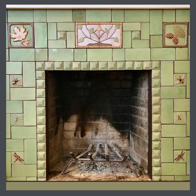 Tiled fireplace