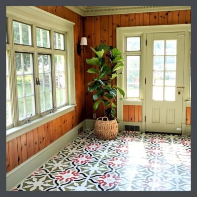 Painted linoleum floor