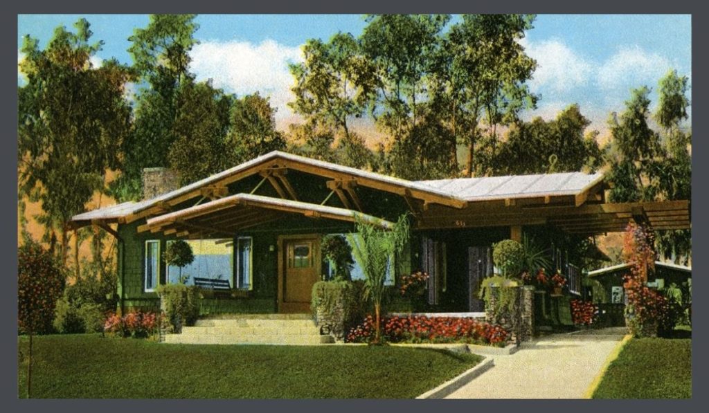 Florida bungalow postcard